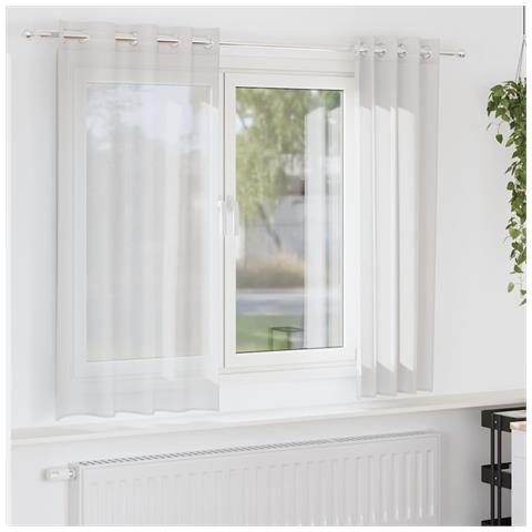 Tende In Voile Con Occhielli 2 Pz Bianco - Foto 1