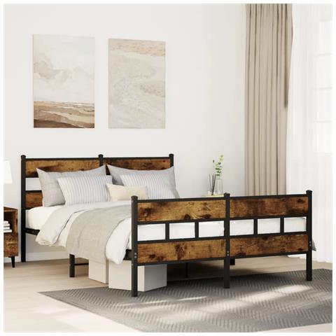 Giroletto Senza Materaso In Metallo Rovere Fumo 140x200 Cm - Foto 1