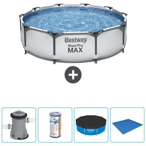 Piscina Fuori Terra - In Giro - 305x76 Cm - Grigio - Include Accessori Coordinati Cb52 - Foto 1