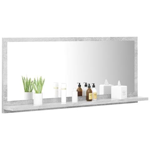 Lusso Casadino -  Specchio Da Bagno Grigio Cemento 90x10,5x37cm Legno Multistrato - Foto 2