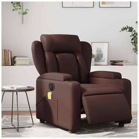 Poltrona Massaggiante Elettrica Marrone in Similpelle - Foto 2