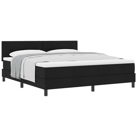 Letto a Box Spring con Materasso Nero 180x200 cm Tessuto - Foto 1