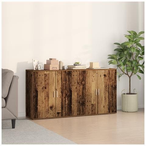 Consolle 2 pezzi Legno Antico 79x38x80 cm Legno Ingenerizzato - Foto 2