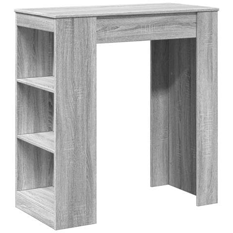 Tavolo Bar con Rastrelliera Grigio 95x47x103,5 cm Multistrato - Foto 1