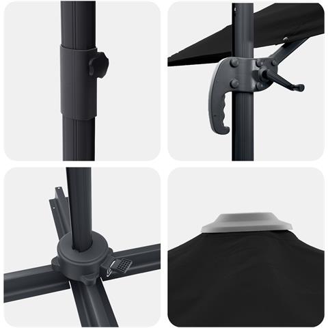 Ombrellone Cantilever Nero - Foto 9