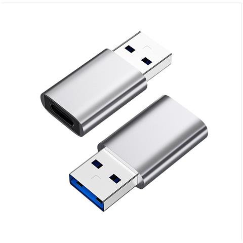 Adattatore Usb 3.0 Maschio A Type-c Femmina Per Trasferimento Dati E Audio Digitale (confezione Da 2) Grey - Foto 1