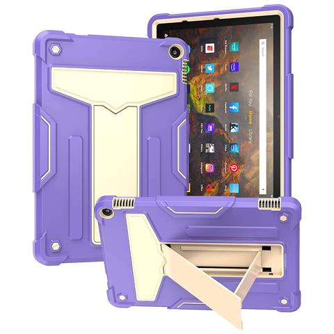 Custodia Per Amazon Fire Hd 10 Armata Con Supporto Viola - Foto 1