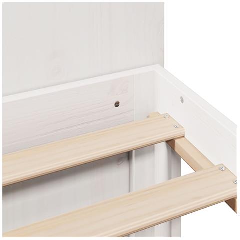 Letto Libreria senza Materasso Bianco 135x190 cm Legno di Pino - Foto 9