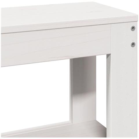 Giroletto con Testiera Bianco 120x190 cm Legno Massello di Pino - Foto 9