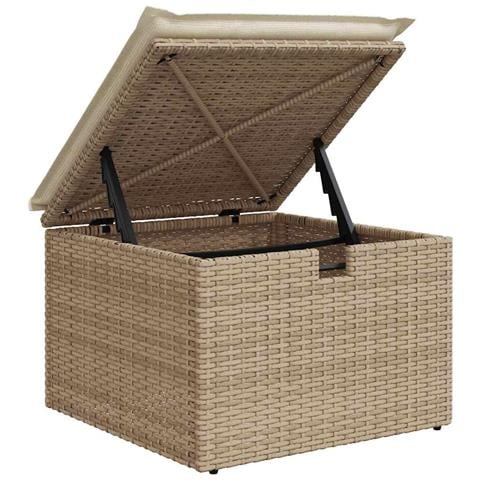 Set Divano da Giardino con cuscino 6 pcs Beige Poly Rattan - Foto 9