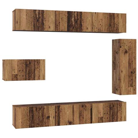 Set mobile TV 8 pcs Legno vecchio 30.5 x 30 x 90 cm - Foto 1