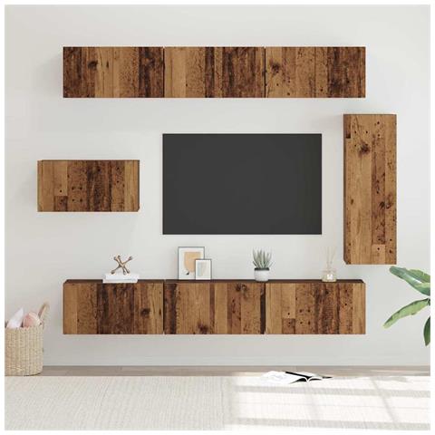 Set mobile TV 8 pcs Legno vecchio 30.5 x 30 x 90 cm - Foto 2