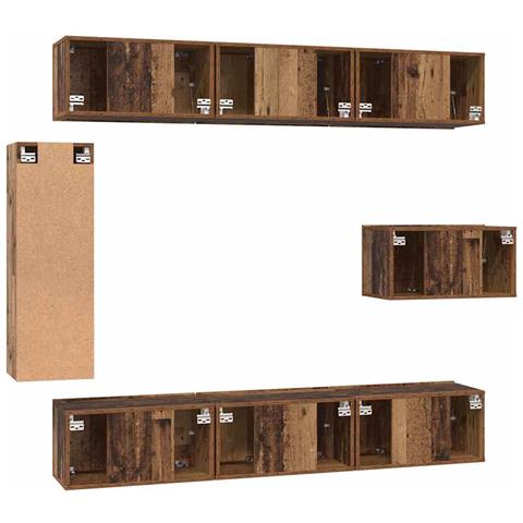 Set mobile TV 8 pcs Legno vecchio 30.5 x 30 x 90 cm - Foto 9