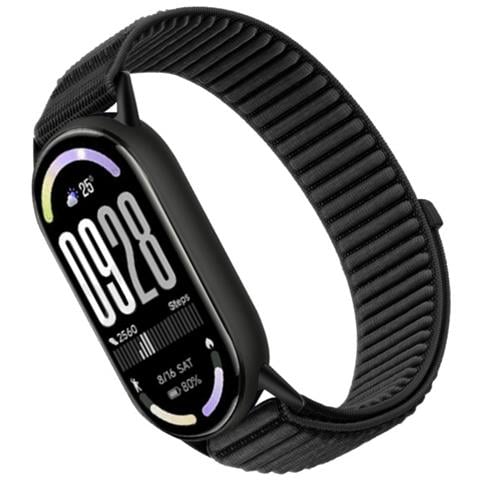 Cinturino In Nylon Con Motivo Montano Selvaggio Compatibile Con Xiaomi Mi Band Serie 10/9/8 Black - Foto 2