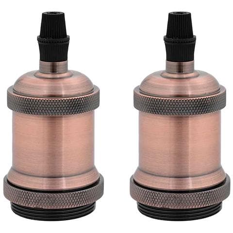 Portalampade 2 pz Rosso Bronzo E27 - Foto 1