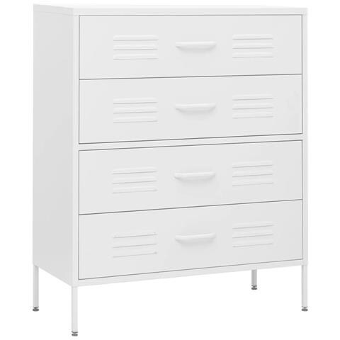 Cassettiera Bianca 80x35x101,5 Cm In Acciaio - Foto 1