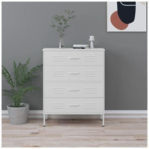 Cassettiera Bianca 80x35x101,5 Cm In Acciaio - Foto 8