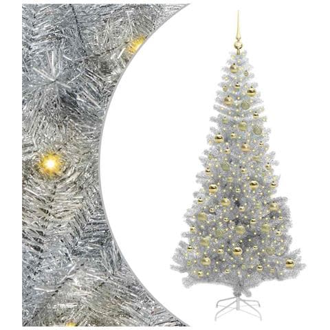 Albero di Natale con 300 LED con supporto Argento 210 cm PET - Foto 1