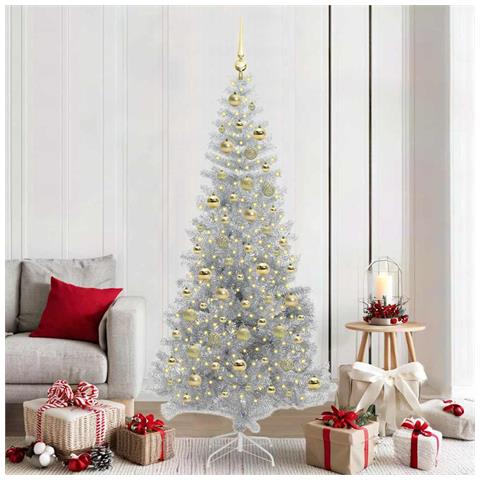Albero di Natale con 300 LED con supporto Argento 210 cm PET - Foto 2