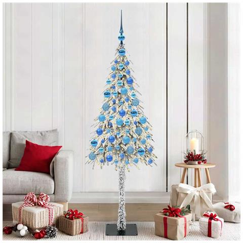 Albero di Natale con 300 LED Bianco 180 cm PE e Acciaio - Foto 2