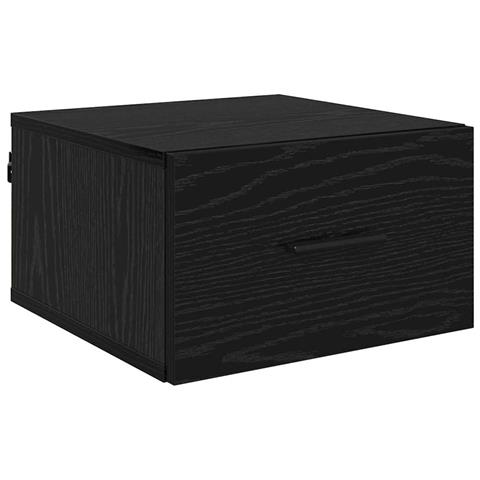 Armadio da Notte Rovere nero 35 x 35 x 20 cm Legno multistrato - Foto 1