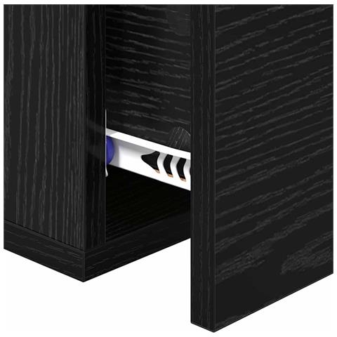 Armadio da Notte Rovere nero 35 x 35 x 20 cm Legno multistrato - Foto 9