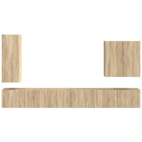 Set di Mobiletto da TV a Parete 6 pcs Rovere Sonoma - Foto 9