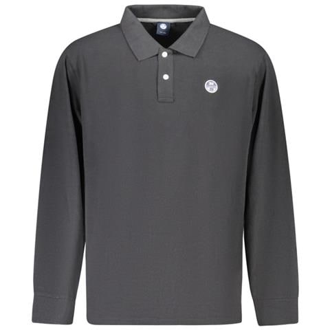 POLO DA UOMO A MANICHE LUNGHE, NERA - Colore: Nero, Taglia: M - Foto 1