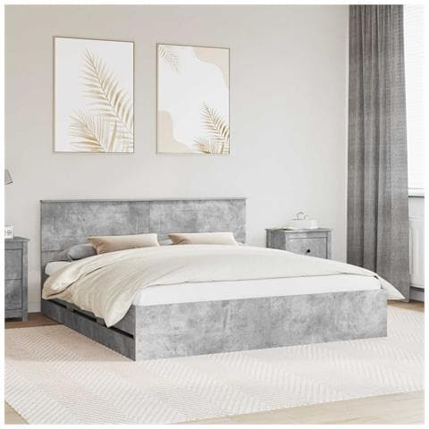 Struttura del letto con cassetto Grigio cemento 180 x 200 cm - Foto 2