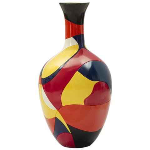 Vaso Rubic Multicolor In Resina A Decoro Astratto 29x59 Cm - Foto 1