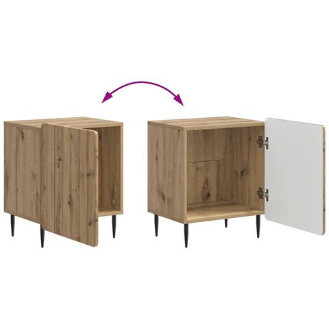 Armadio da Notte 2 pcs Rovere Artigianale 43 x 34,5 x 52 cm - Foto 9