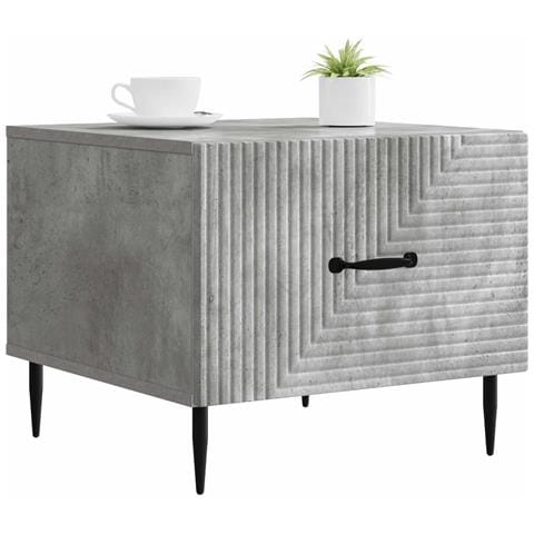 Tavolino da salotto con cassetto Grigio Cemento 49 x 50 x 40 cm - Foto 2