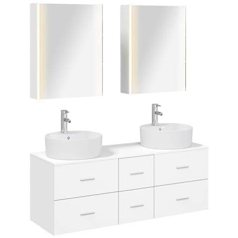 Set di mobili per il bagno 5 pcs Bianco - Foto 1
