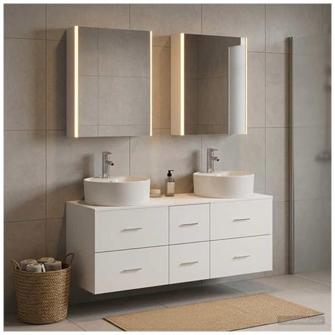 Set di mobili per il bagno 5 pcs Bianco - Foto 2