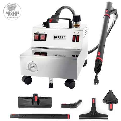 Generatore di vapore professionale a ricarica semicontinua regolazione del vapore per pulizia e sanificazione con 9 accessori munito di ruote e fermi di stabilità EOLO GV05 P 1.300 Watt - Foto 6