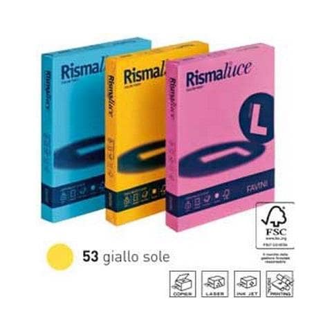 Favini A67B104 Cartoncino Colorato Rismaluce, giallo sole 53 - Foto 1