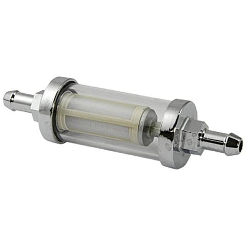 Filtro Benzina Moto Kart Custom Scooter Auto Motori Lavabile Rasaerba Cromo - Foto 1