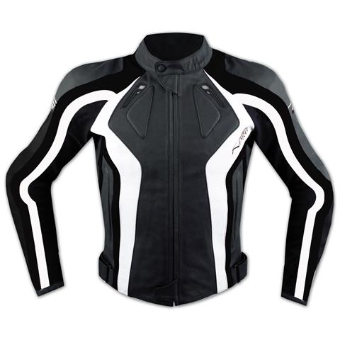 Giacca Racing Sport Pelle Moto Giubbino Protezioni Omologate Bianco Xl - Foto 1