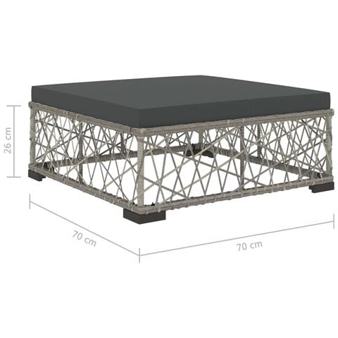 Set Divani da Giardino 6 pz con Cuscini in Polyrattan Grigio - Foto 10