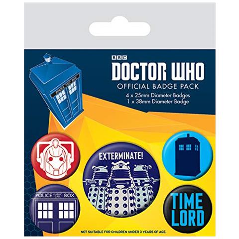 Internazionale Piramide Doctor Who Exterminate Badge, Multicolore, 10 X 12,5 X 1,3 Centimetri - Foto 1