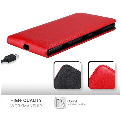 Custodia Compatibile Con Nokia Lumia 1520 In Rosso Mela - Coperchio Protettivo In Design Flip Con Chiusura Magnetica - Foto 8