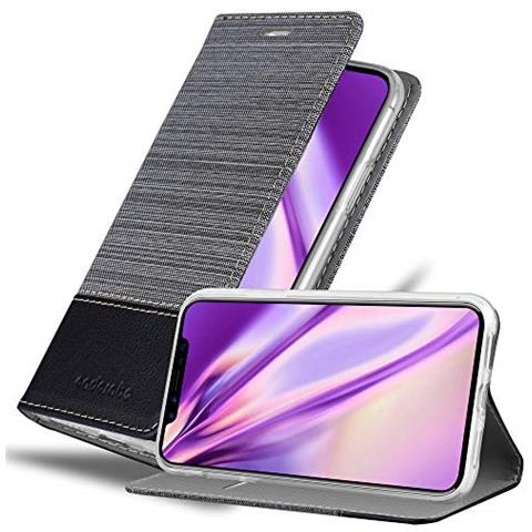 Custodia Compatibile Con Apple Iphone X / Xs In Grigio Nero - Coperchio Protettiva Con Chiusura Magnetica, Funzione Stand E Tasca Per Le Carte - Foto 1
