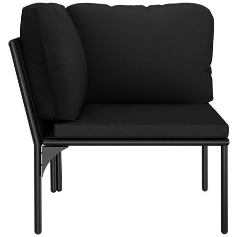 Set Divani Da Giardino 6 Pz Con Cuscini Neri In Pvc - Foto 2