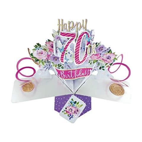 Second Nature Popup Femminile 70 Compleanno Pop Up Card Con Fiori - Foto 1