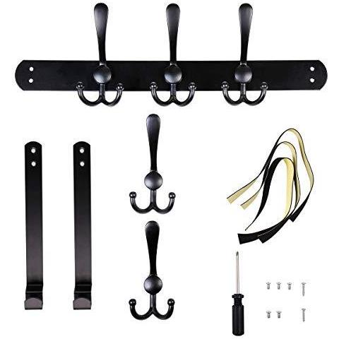 Sopra La Porta Gancio Del Gancio Acciaio Inossidabile Ganci Per Porta Con 15 Ganci Heavy Duty Bagagli Rack Hanger Parete Per Il Cappotto I Vestiti Asciugamani Borsa Veste (nero Porte Spessore 2 Cm) - Foto 2