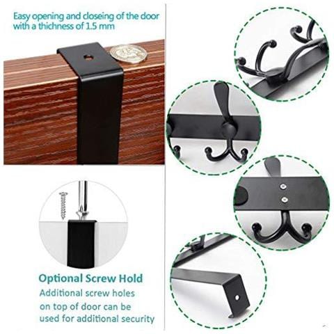 Sopra La Porta Gancio Del Gancio Acciaio Inossidabile Ganci Per Porta Con 15 Ganci Heavy Duty Bagagli Rack Hanger Parete Per Il Cappotto I Vestiti Asciugamani Borsa Veste (nero Porte Spessore 2 Cm) - Foto 4