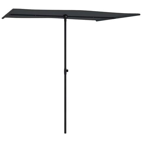 Ombrellone da Giardino con Palo in Alluminio 2x1,5 m Nero - Foto 2