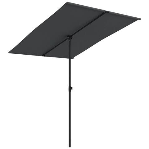 Ombrellone da Giardino con Palo in Alluminio 2x1,5 m Nero - Foto 1