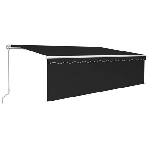 Tenda Sole Retrattile Manuale Parasole LED 5x3m Antracite - Foto 1