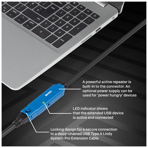 43381 cavo USB USB 3.2 Gen 1 (3.1 Gen 1) 8 m USB C USB A Nero, Blu - Foto 6